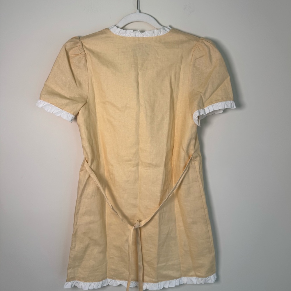 NWT REFORMATION BRESLYN LINEN DRESS-PARMESAN- XS - Picture 7 of 8